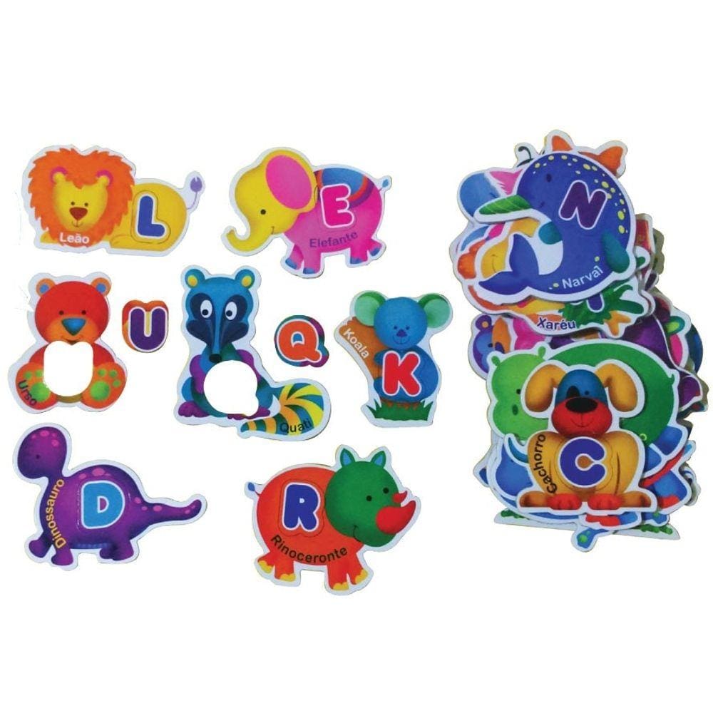 Brinquedos Educativos - Jogo Alfabeto Divertido 52 Peças