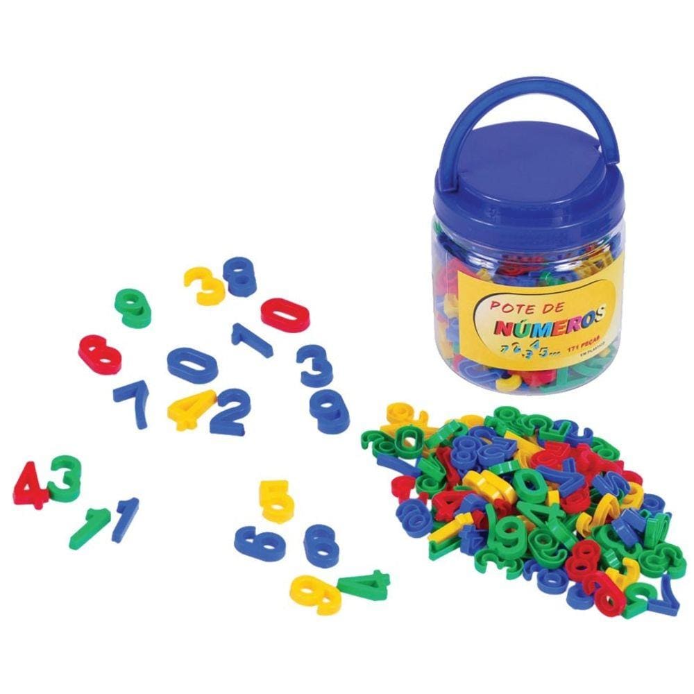 Brinquedos Educativos - Pote Com Números 105 Peças