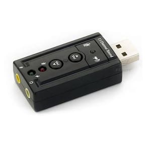 Placa de Som - USB 7.1 Canais Virtuais Adaptador Com Entrada Para Microfone e LED Indicador