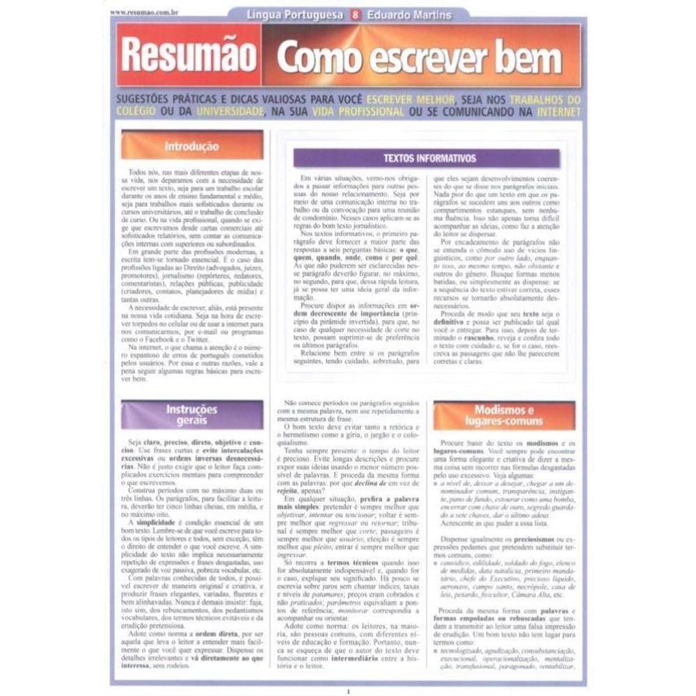 Resumao - Como Escrever Bem