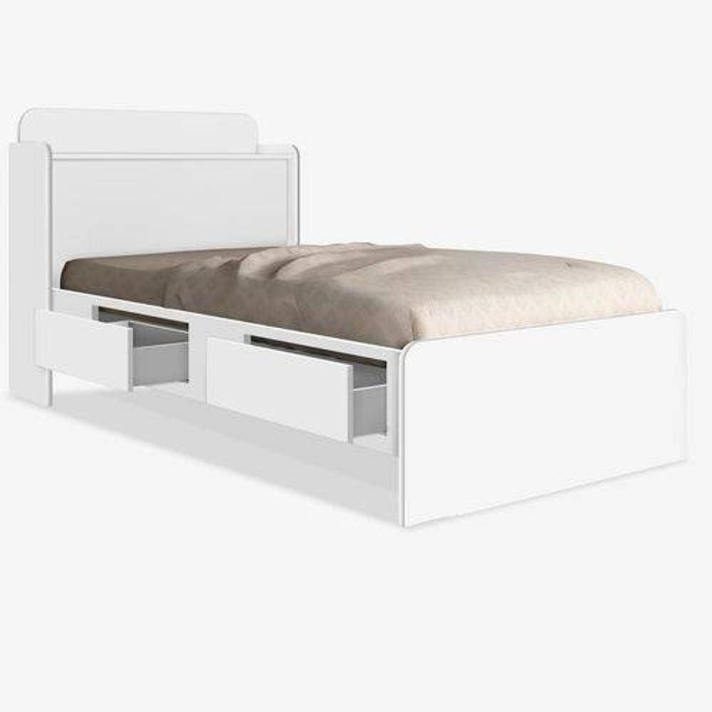 Cama Solteiro Tamires Baú Com Gavetas