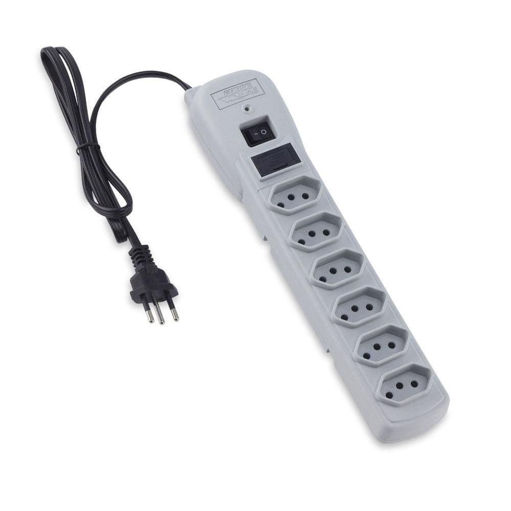 Filtro de Linha 6 Tomadas Cinza Force Line