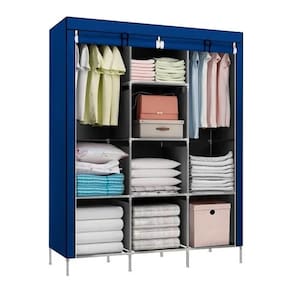 Guarda Roupa Decoteam Dobravel De Pano Azul - 88130B-2