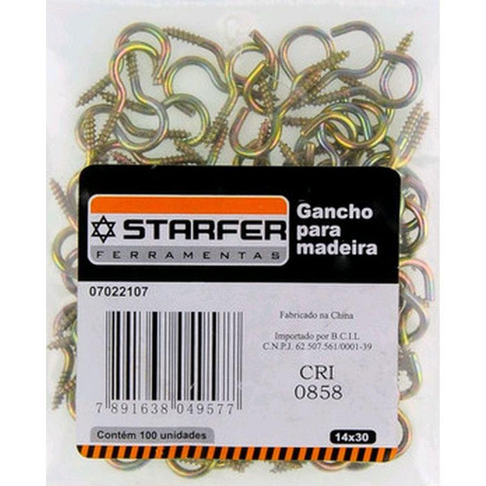 Gancho Para Madeira 21x90 Com 100 Peças