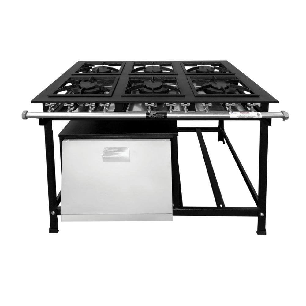 Fogão 6 Bocas Fundiferro Industrial Com Forno Preto - P7