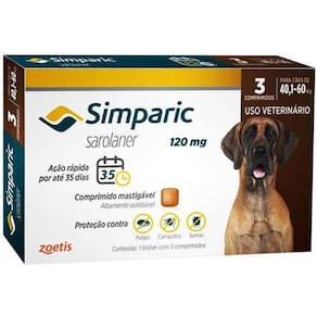 Simparic 3 Comprimidos 120 MG 40,1 KG - 60 KG