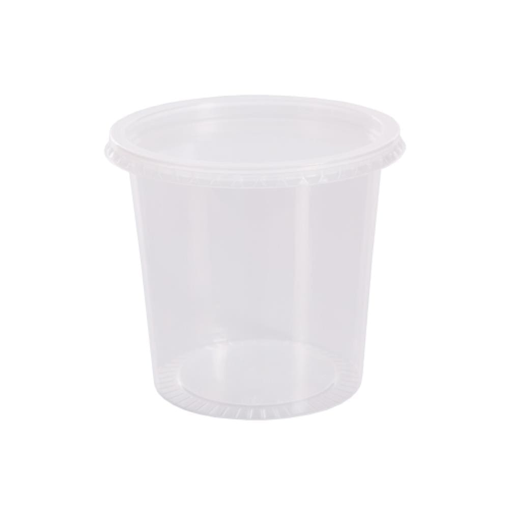 Pote de Plástico Descartável Redondo c/ Tampa 750ml c/ 24un
