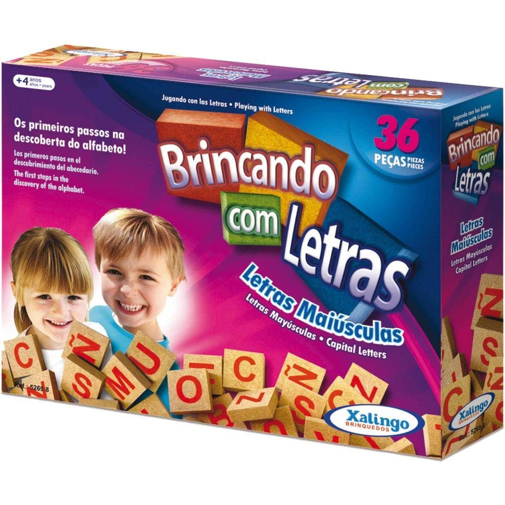 Brinquedo Pedagogico em Madeira Brincando Com as Letras