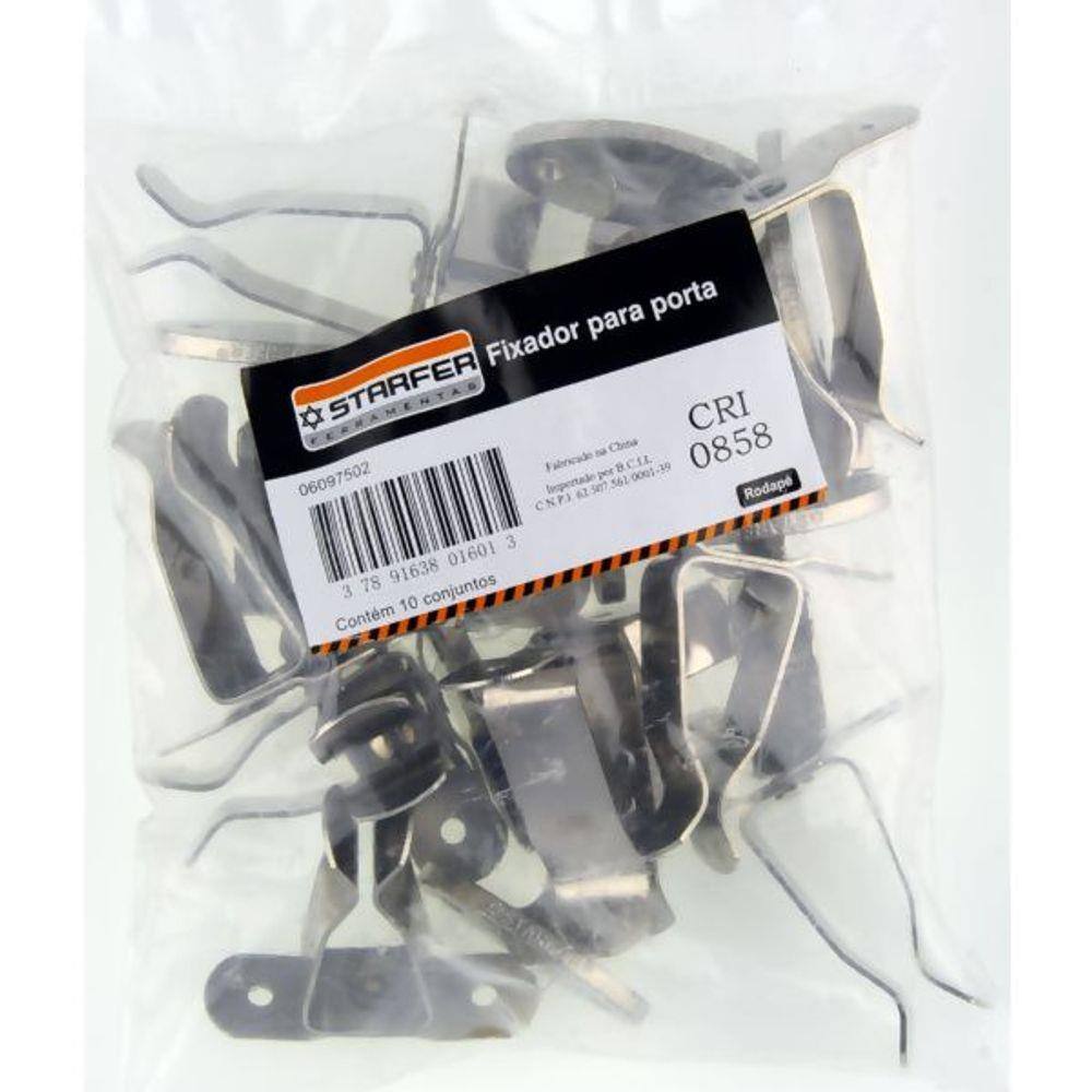 Kit Fixador Para Porta Rodapé Starfer Com 10 Peças