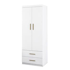 Guarda Roupa Infantil 2 Portas Chiara Branco Brilho - Phoenix