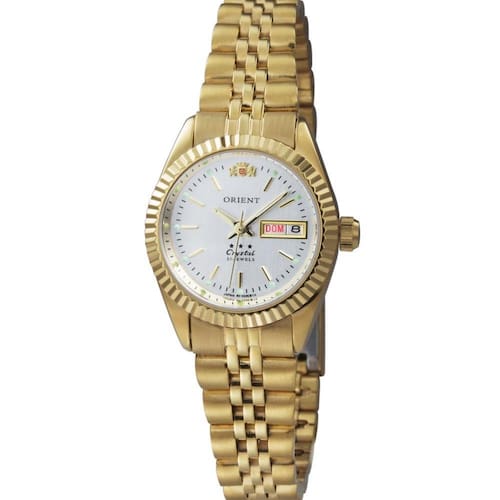 Relogio Feminino Orient Automático Dourado Fundo Prata Menor preço em Relogio Feminino Orient Automático Dourado Fundo Prata