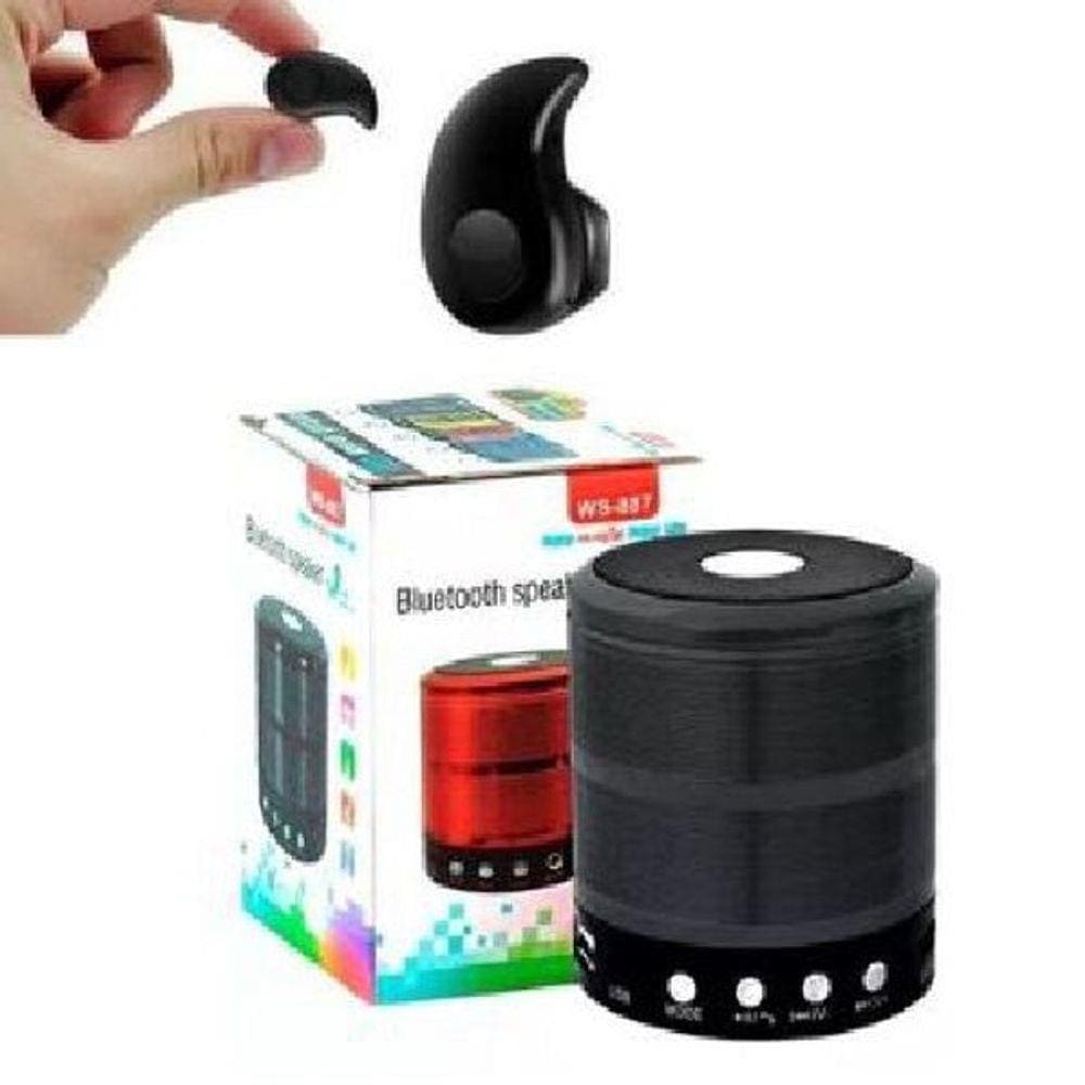 Kit 2 Peças Caixa De Som Bluetooth E Fone Ouvido Bluetooth