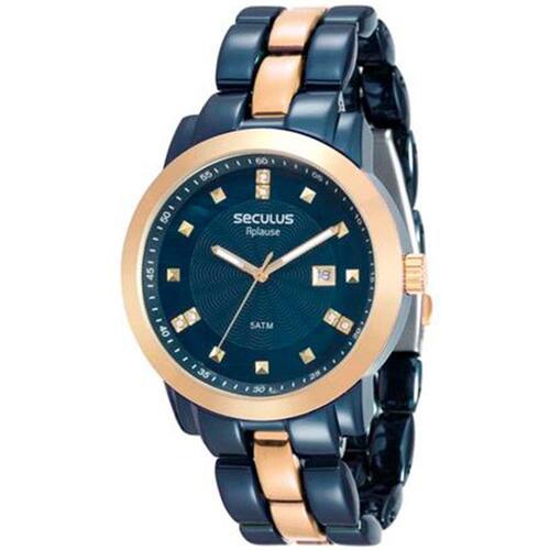 Relógio Seculus Feminino 20422lpsvla4 Azul/Dourado Menor preço em Relógio Seculus Feminino 20422lpsvla4 Azul/Dourado