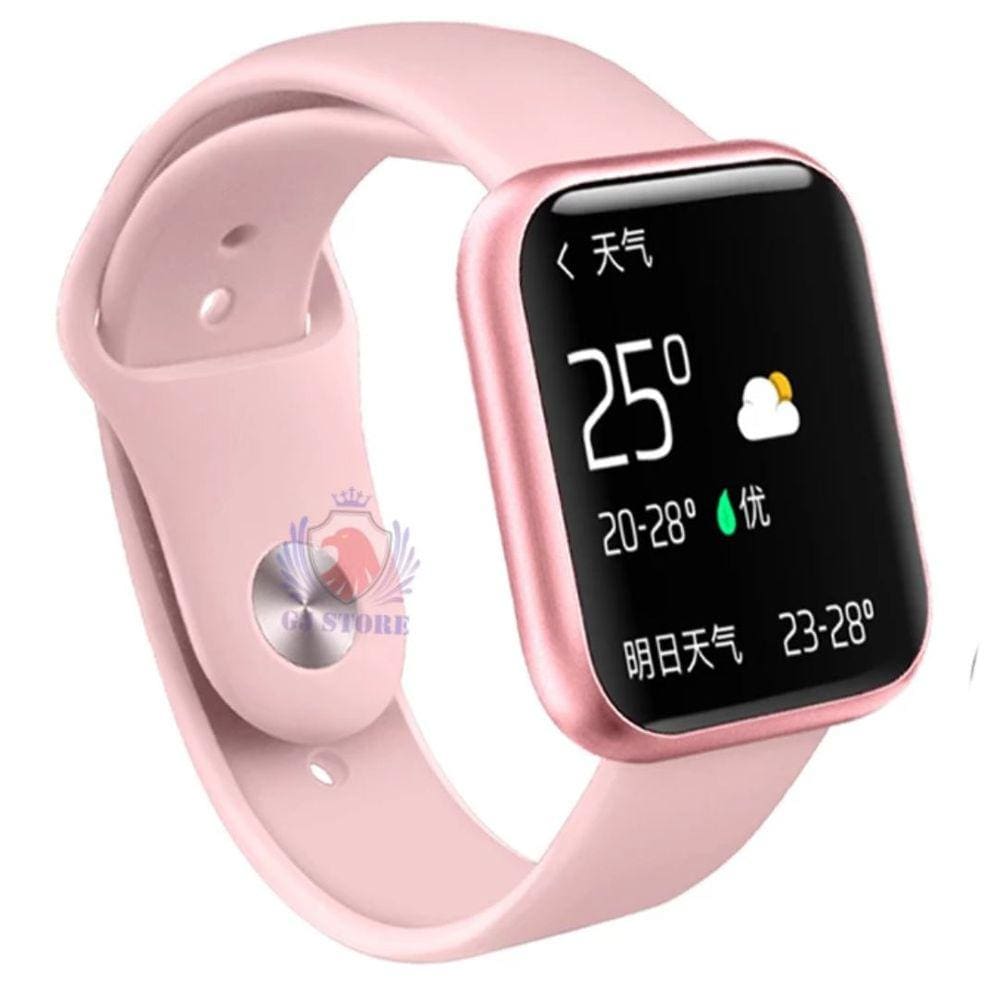 relogio smartband inteligente p70 pulseira metal rosa