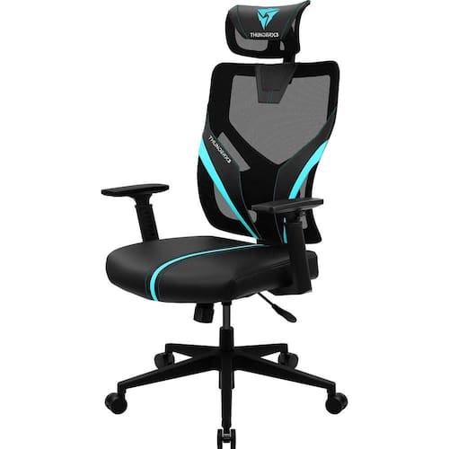 Cadeira ergonomica yama1 preta e cyan Thunderx3