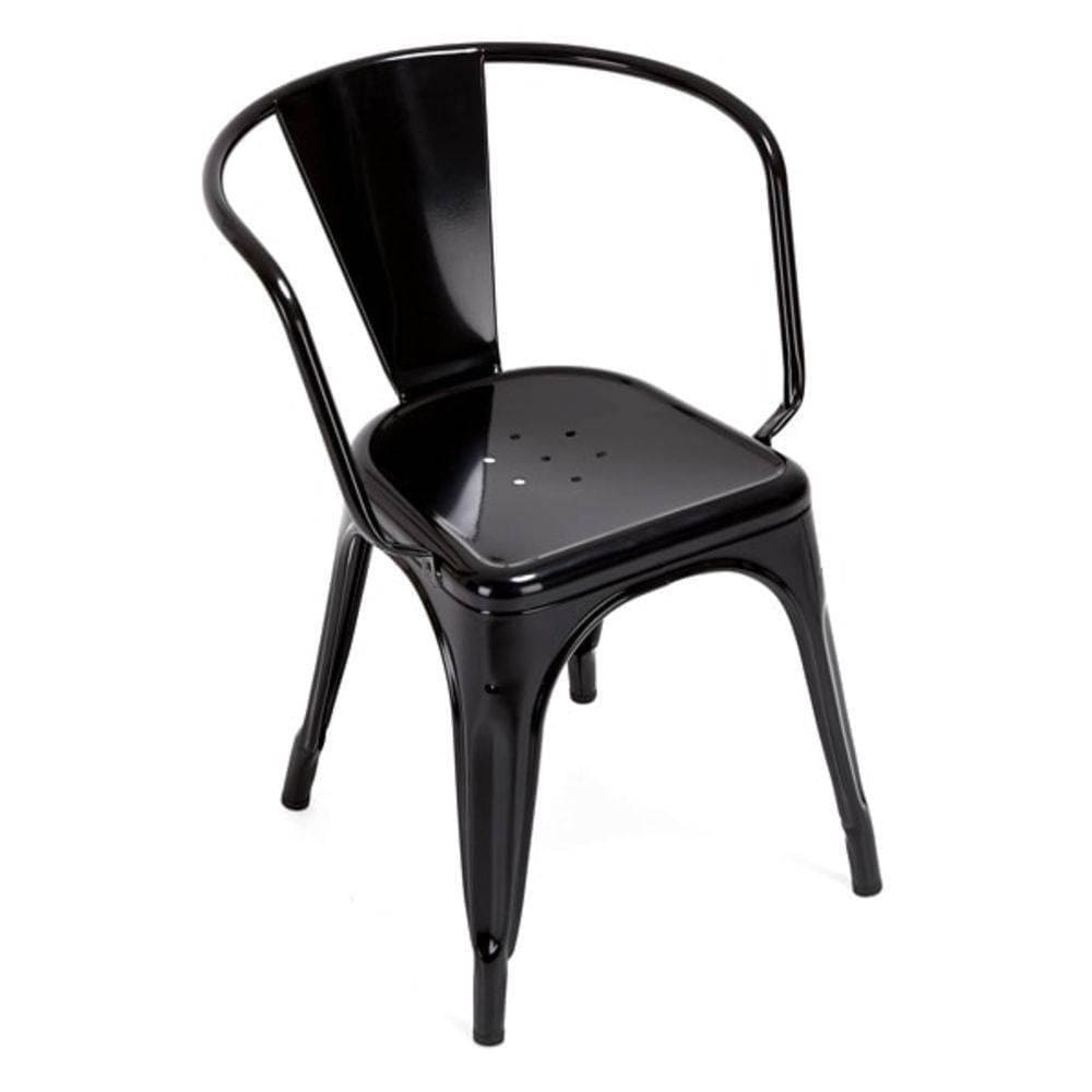 Cadeira Fixa Design Tolix com Braços Metal Pelegrin PEL-1708