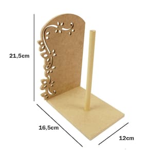 Porta Papel Toalha com Floral Vazado de Madeira MDF - 21,5x12x16,5cm