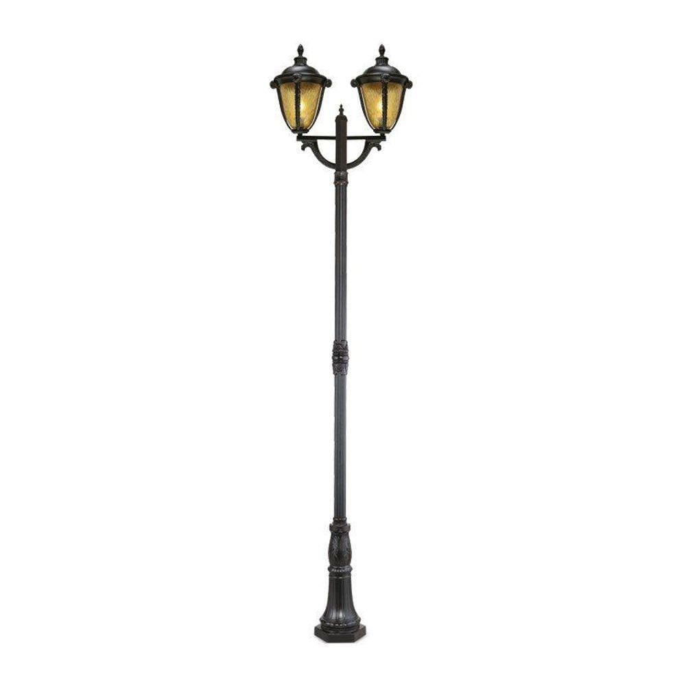 Poste Colonial Luxo Vidro 1E27 3,26 Metros