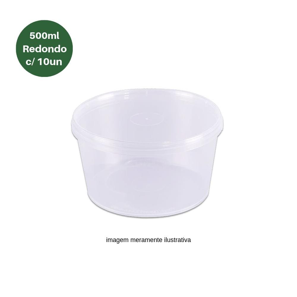 Pote Redondo com Lacre 500ml c/10un Prafesta
