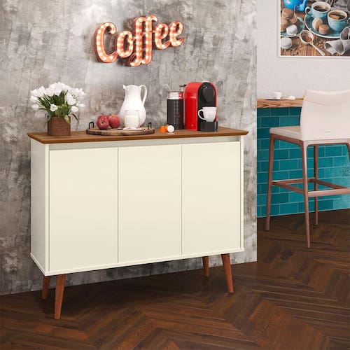 Aparador Buffet Retrô 3 Portas Luxo - Off White / Freijó - EJ Móveis é boa?