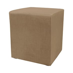 Puff Zelda Quadrado Multiuso 43x43x43cm Tecido  Suede Café