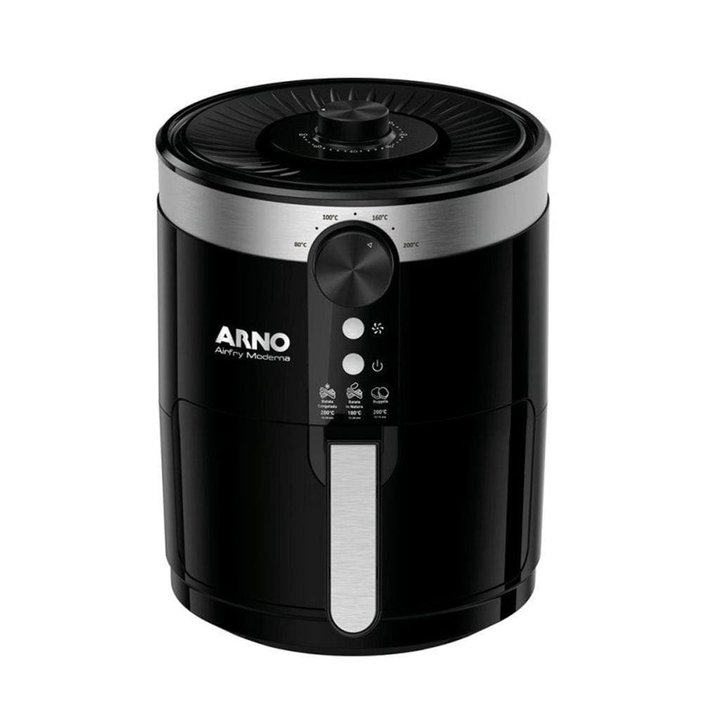 Fritadeira Arno Airfry Moderna Preta Sem Óleo 127V Capacidade de 3,5L