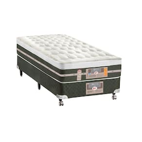 Cama Box + Colchão Solteiro Castor Molas Bonnel Silver Star AIR One Face 120x203x72cm