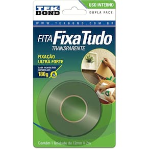 Fita Dupla Face Tek Bond Silicone Interna 12Mm Com 2 Metros