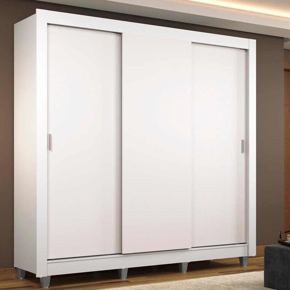 Guarda Roupa Casal Madesa Mônaco 3 Portas de Correr com Pés