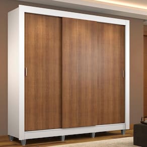Guarda Roupa Casal Madesa Mônaco 3 Portas de Correr com Pés