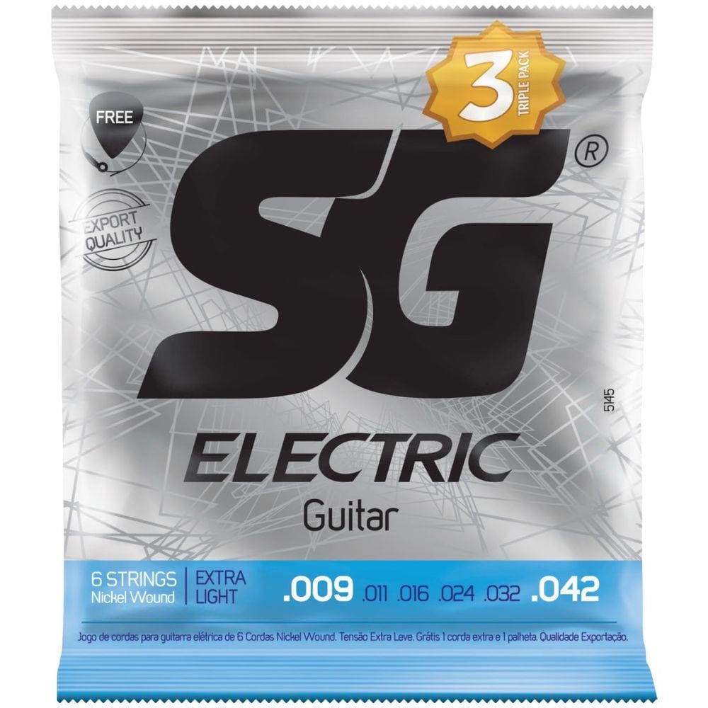Encordoamento 0.09 Para Guitarra Extra Light 5145-TP - SG