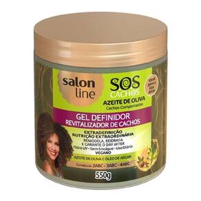 Gel Definidor Azeite De Oliva Sos Cachos 550G Salon Line