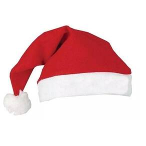 Gorro De Papai Noel Tnt 40X28Cm Gorrinho Natal 10 Unidades Magizi