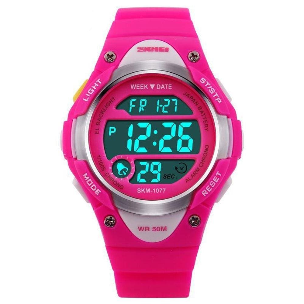 Relógio Infantil Skmei Esportivo Prova D´Água 1077 Rosa Nf