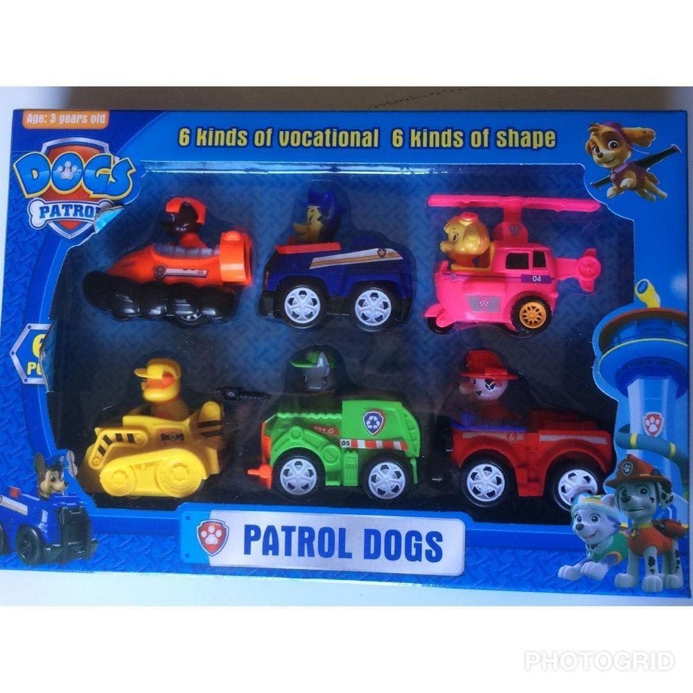 Brinquedo Patrulha Canina Kit 6 Carrinhos Fricção