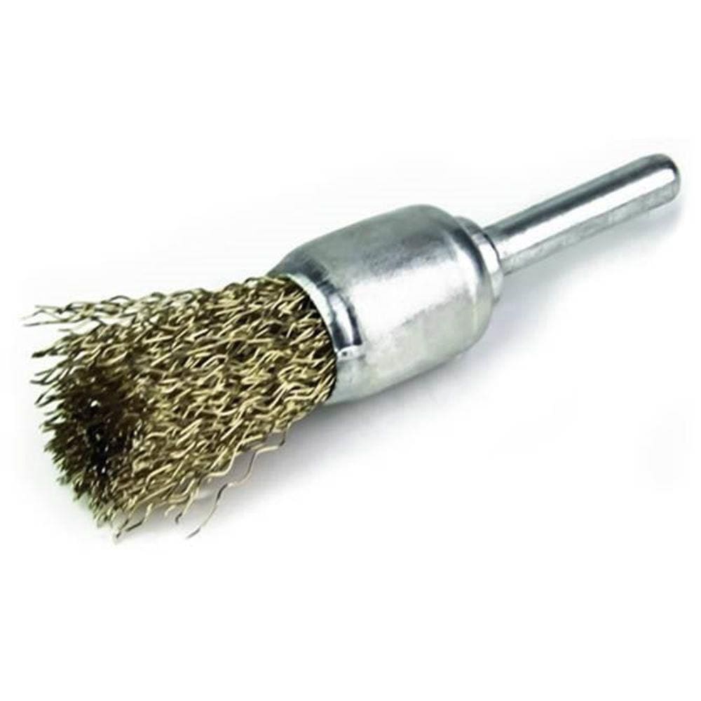 Escova De Aço Pincel Com Haste Latonada 5/8