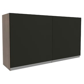 Armário Aéreo Madesa Glamy 120 cm 2 Portas - Rustic/Preto