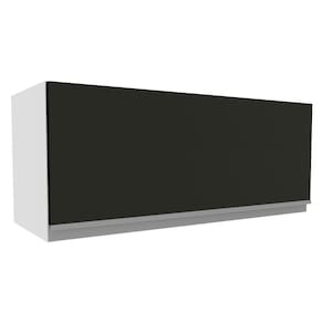 Armário Aéreo Madesa Glamy 80 cm 1 Porta - Branco/Preto