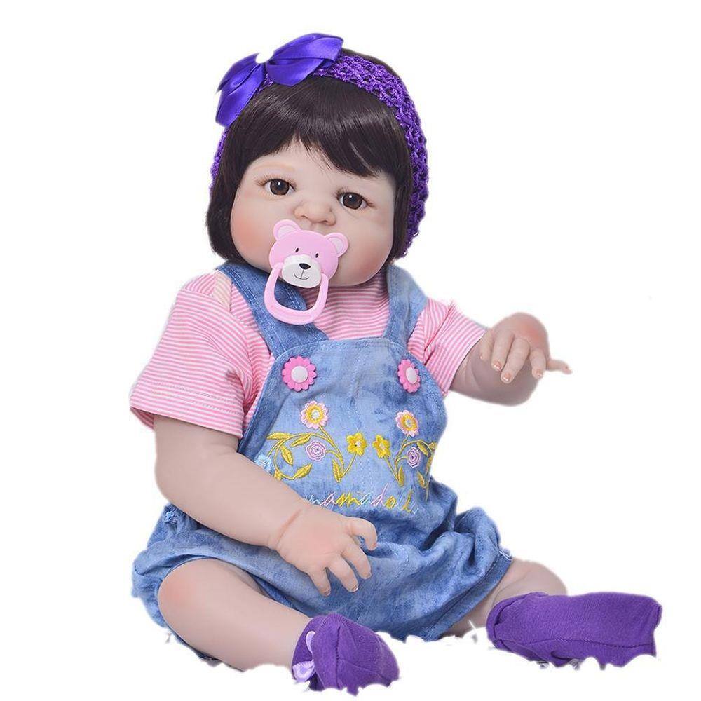 Boneca Bebê Reborn 55cm Corpo Silicone baby princesa em Promoção