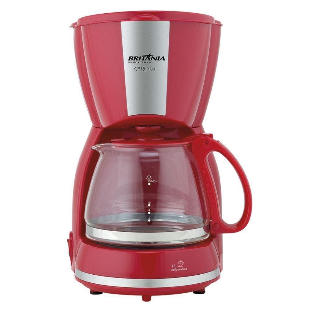 Cafeteira Inox Vermelha 550W Britânia 127V CP15 - 110V