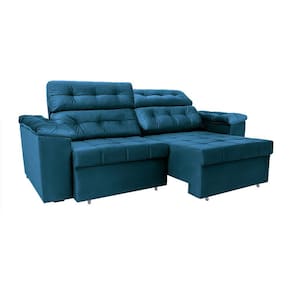 Sofá New Itália 2,72m Retrátil e Reclinável Tecido Suede - Cama InBox