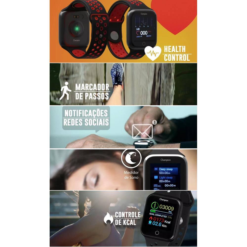 relógio smartwatch champion rose