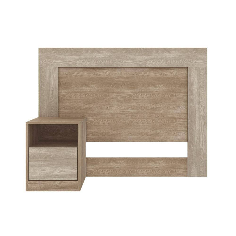 Cabeceira Cama Box Solteiro London com Mesa de Cabeceira Nogal/Vanilla -  Amarena Móveis | Casas Bahia