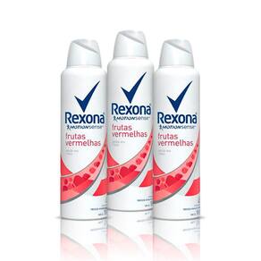 Kit Desodorante Feminino Rexona Frutas Vermelhas Aerosol 150ml 3 Unidades