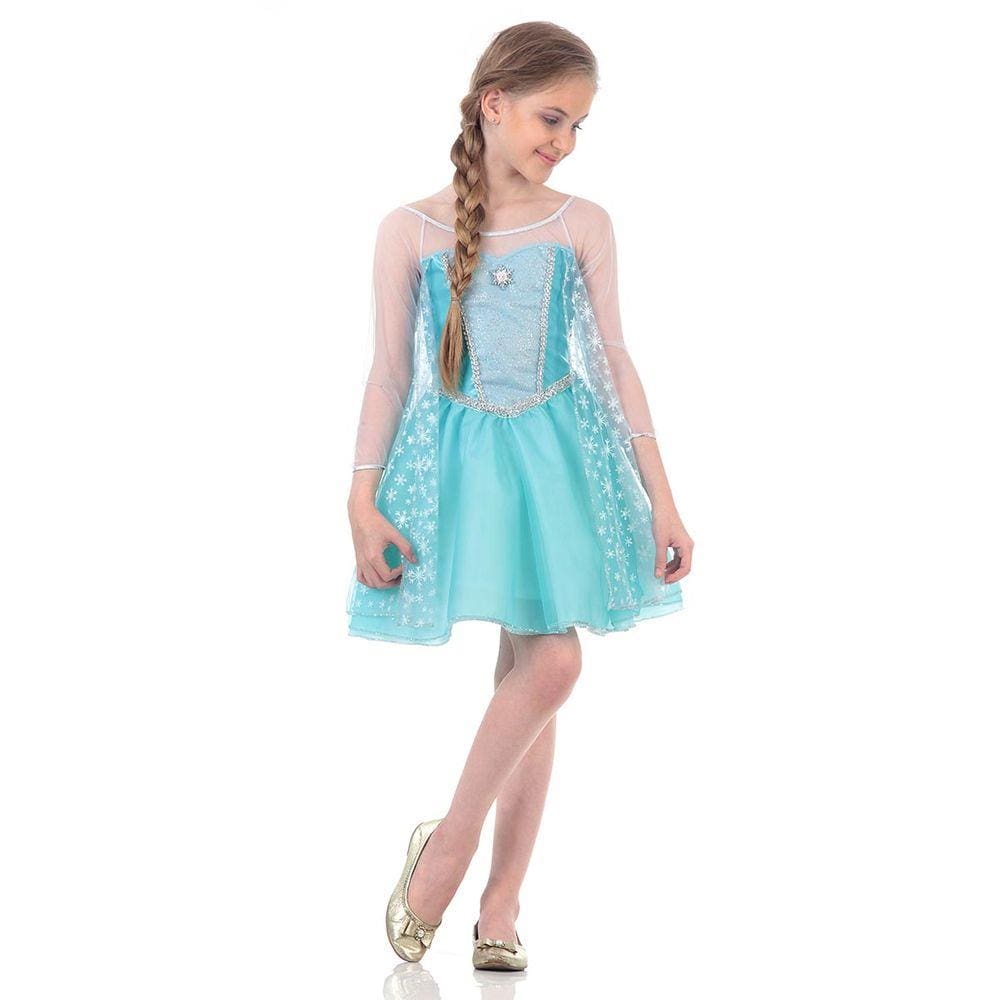 FANTASIA FROZEN ELSA DESCARTAVEL 3 a 6 ANOS - FANTASIA FROZEN ELSA