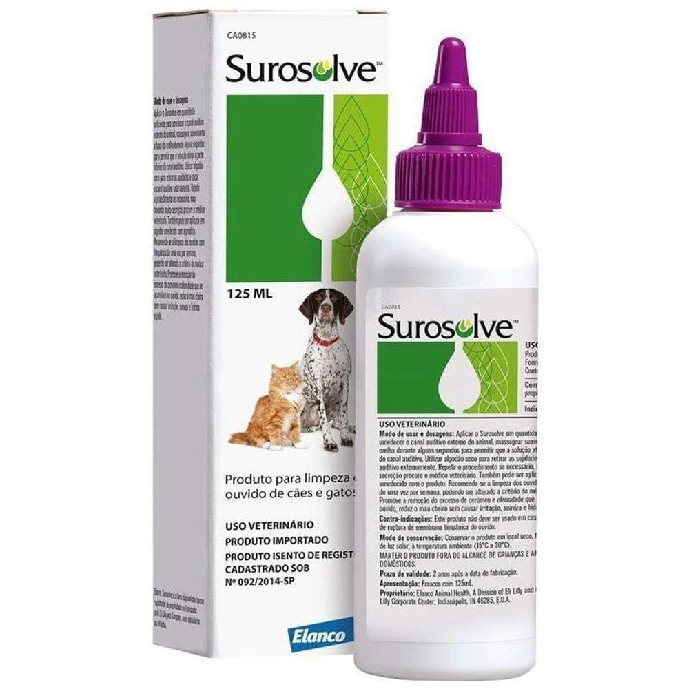 Surosolve Solucao Auricular Para Caes E Gatos 125Ml