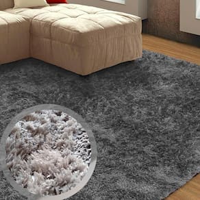 Tapete Sala/Quarto Felpudo Atrativo 2,00mx3,00m Cinza Casa Dona