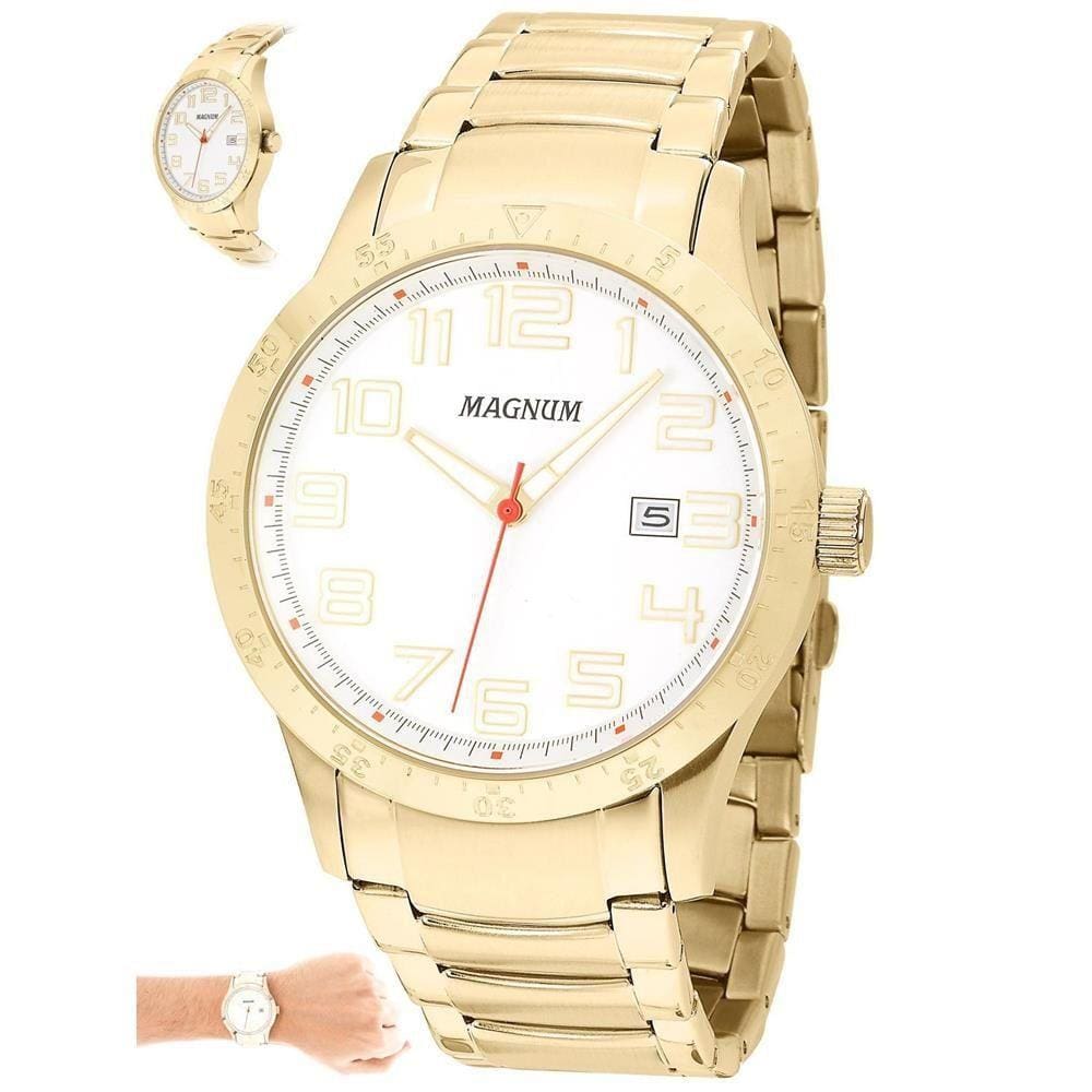 Relógio Magnum Masculino Ref: Ma33059a Casual Dourado