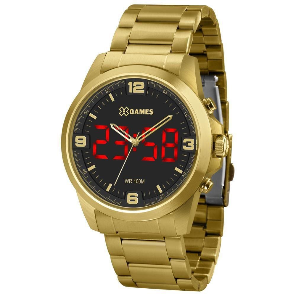 Relógio X Games Masculino Ref: Xmgsa007 P2kx LED Dourado