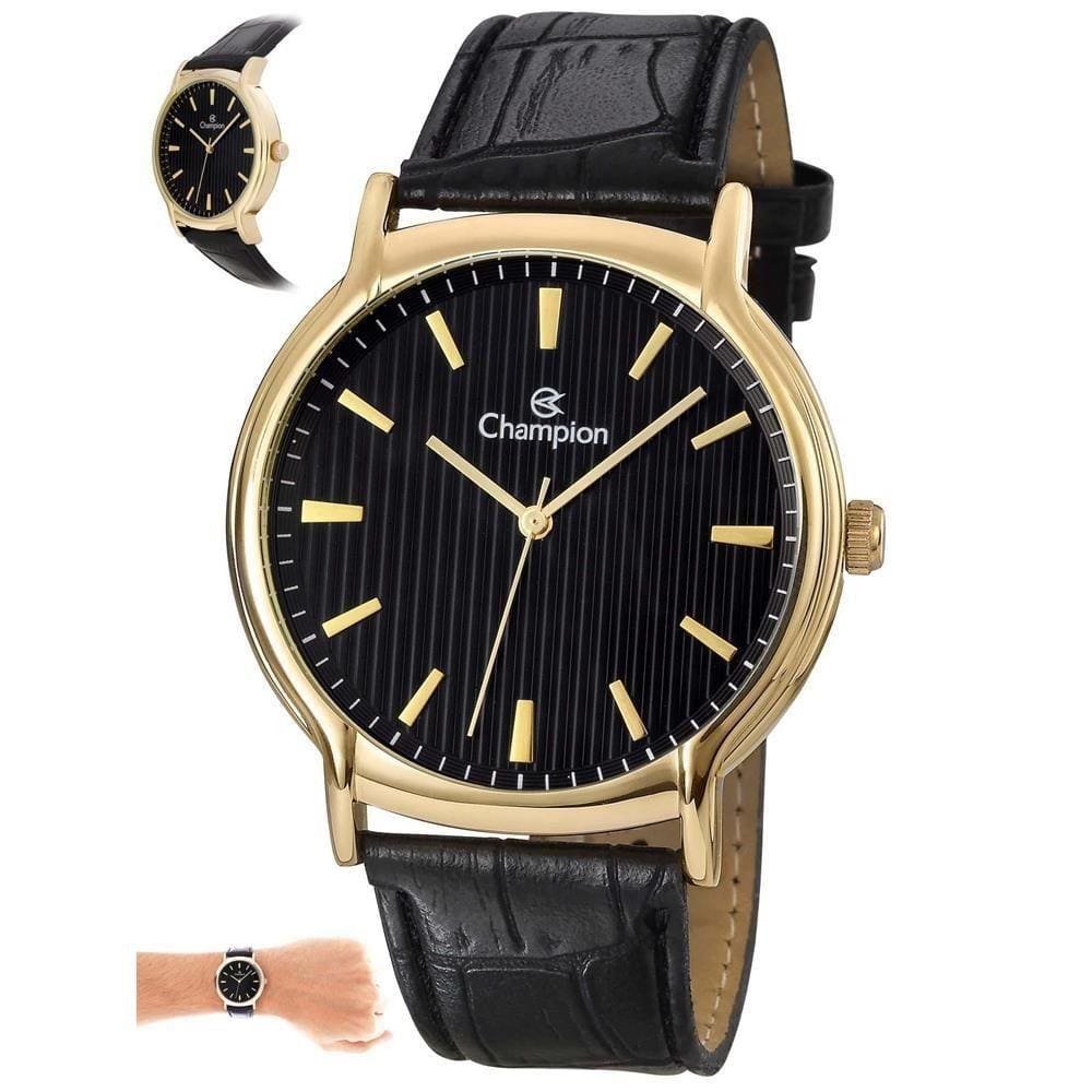 Relógio Champion Masculino Ref: Ch22831p Social Dourado